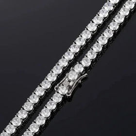 925 Sterling Silver Moissanite 5MM Tennis Chain