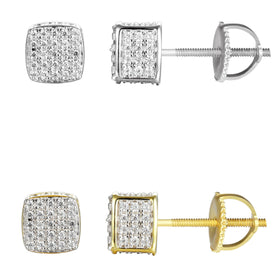 3D Cube Earrings Simulated Diamond Earrings  Designer 925 Silver