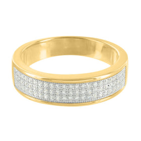 14k Gold Tone Wedding Ring Mens Engagement Band Cubic Zironia Sterling Silver 925